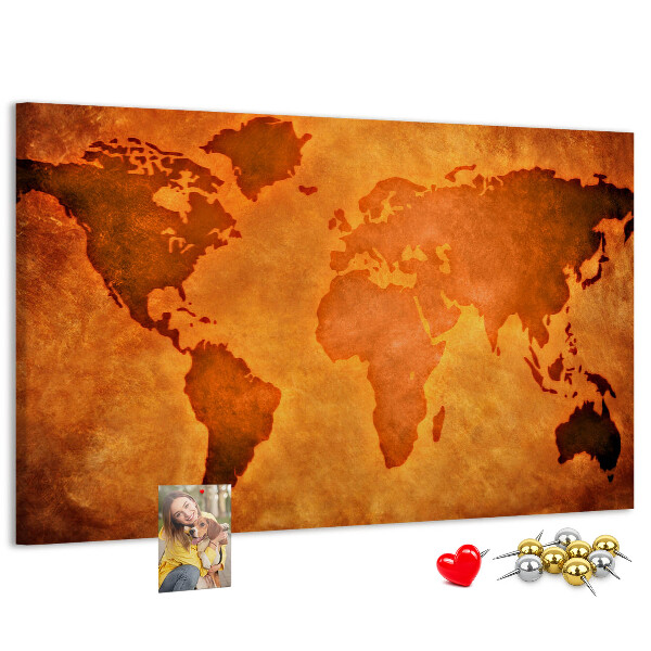 Cork board Large world map