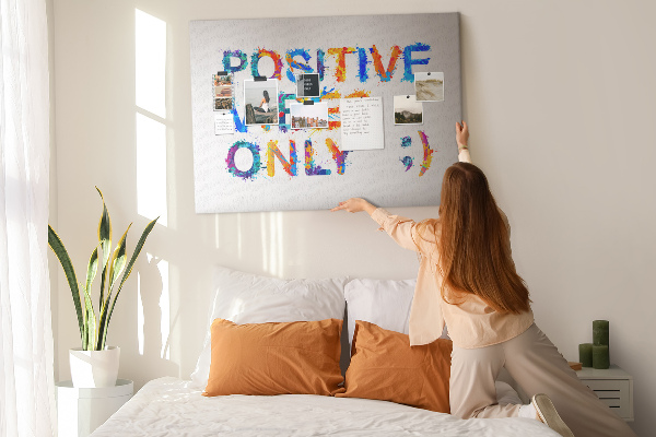 Cork memo board Positive quote