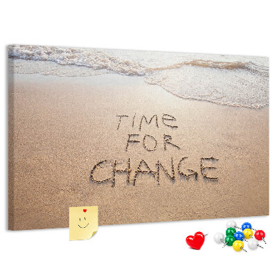 Cork display board Beach quote