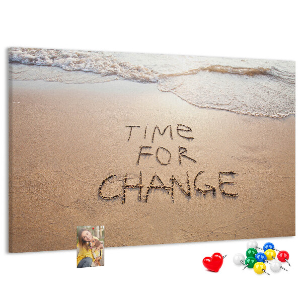 Cork display board Beach quote