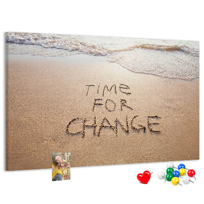 Cork display board Beach quote