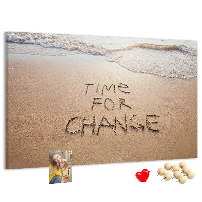 Cork display board Beach quote