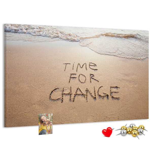 Cork display board Beach quote