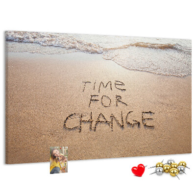 Cork display board Beach quote