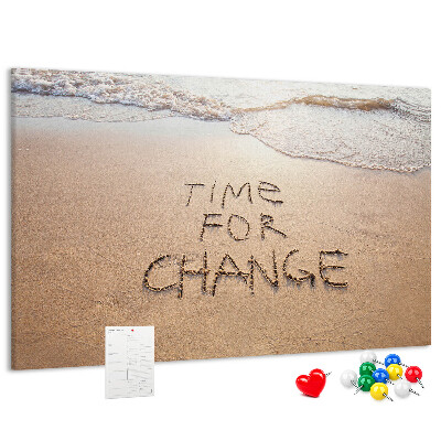 Cork display board Beach quote