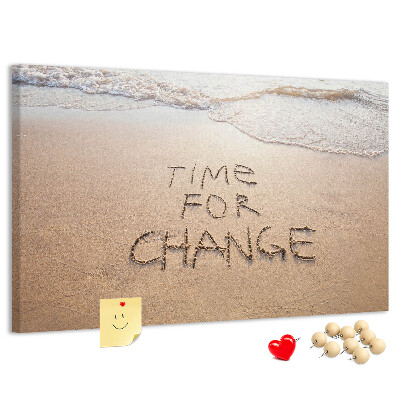Cork display board Beach quote