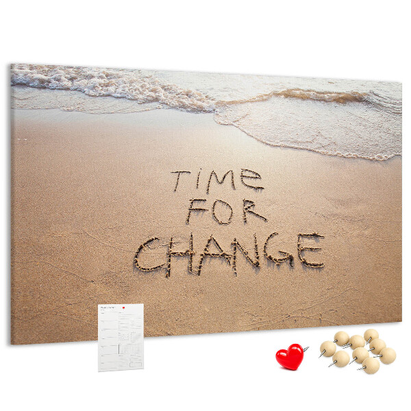 Cork display board Beach quote