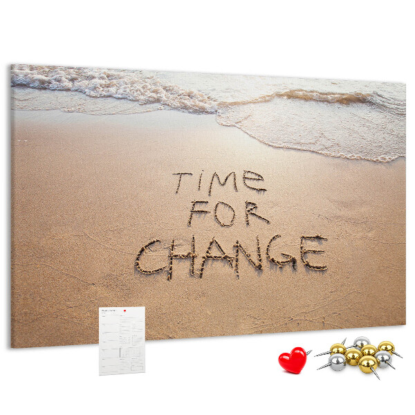 Cork display board Beach quote