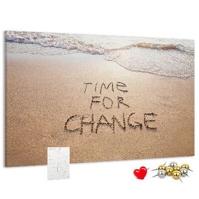 Cork display board Beach quote