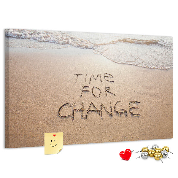 Cork display board Beach quote