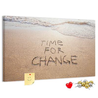 Cork display board Beach quote