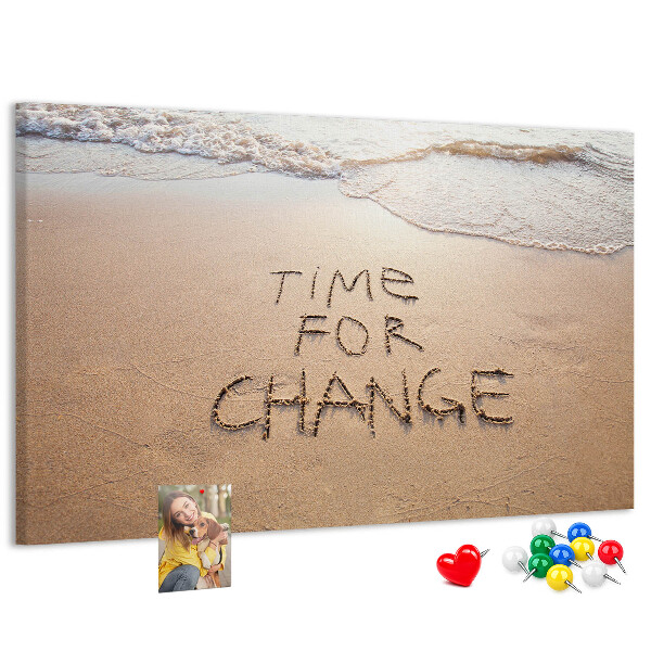Cork display board Beach quote