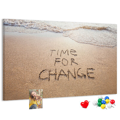 Cork display board Beach quote