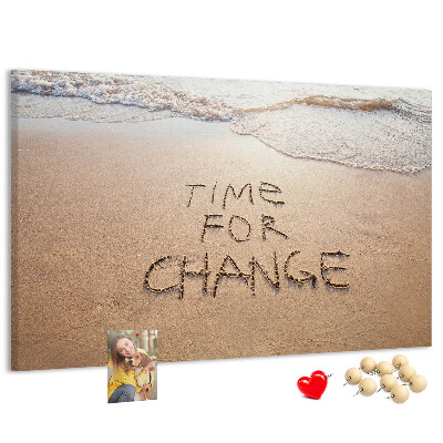 Cork display board Beach quote