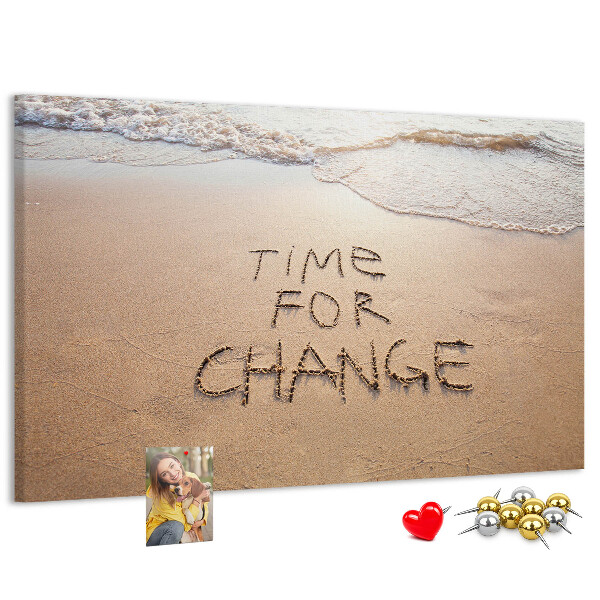 Cork display board Beach quote