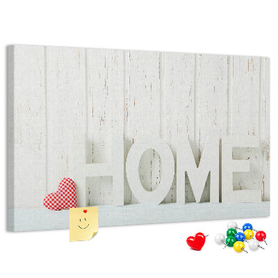 Cork memo board Home lettering