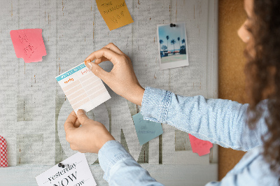 Cork memo board Home lettering