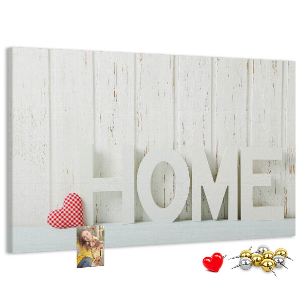 Cork memo board Home lettering