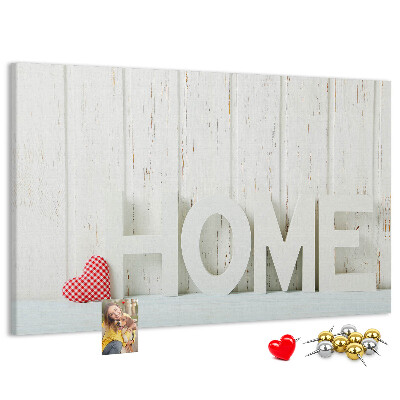 Cork memo board Home lettering