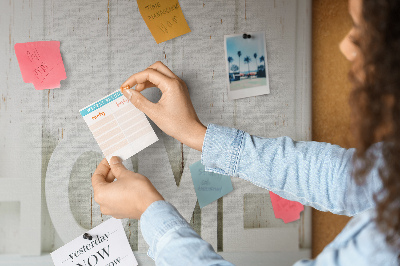 Cork memo board Home lettering