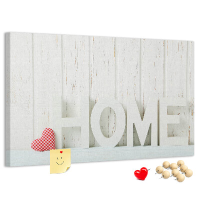 Cork memo board Home lettering