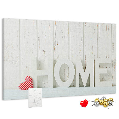 Cork memo board Home lettering