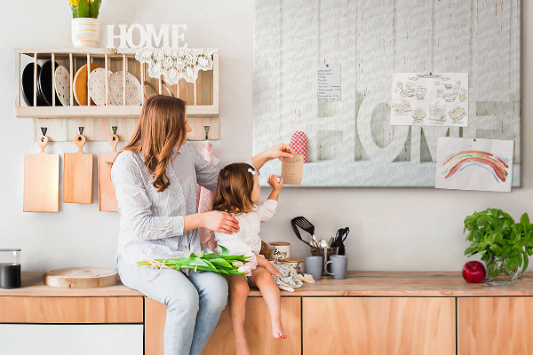 Cork memo board Home lettering