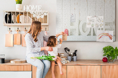 Cork memo board Home lettering
