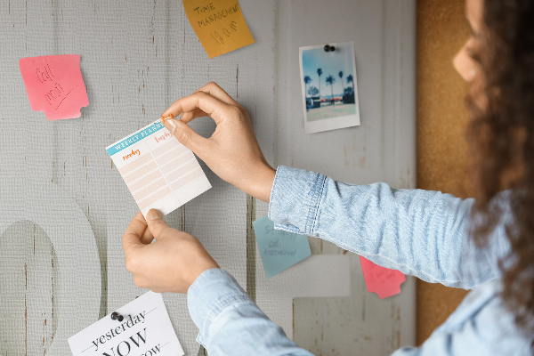 Cork memo board Home lettering