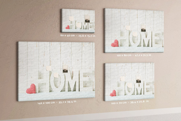 Cork memo board Home lettering
