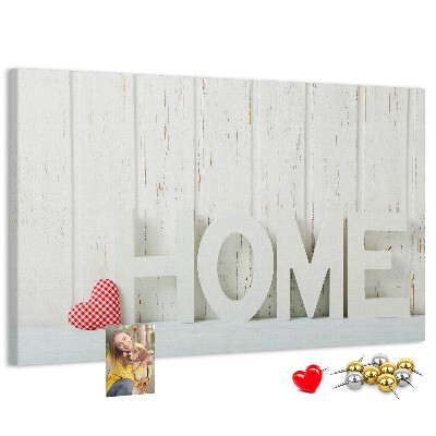Cork memo board Home lettering