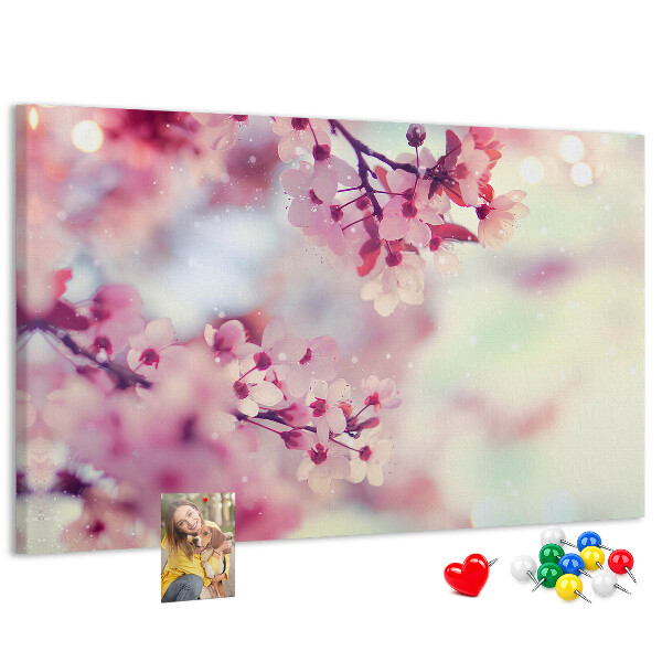 Cork board Spring flowers