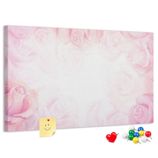 Cork memo board Roses abstraction