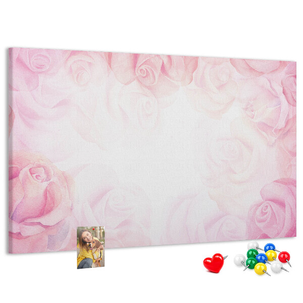 Cork memo board Roses abstraction