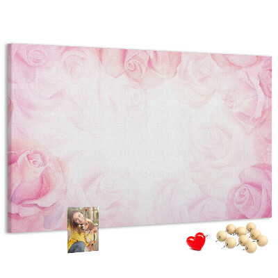 Cork memo board Roses abstraction