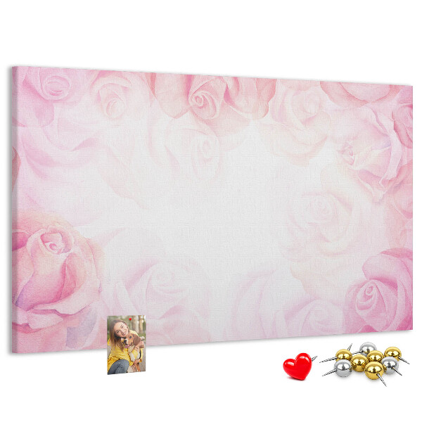 Cork memo board Roses abstraction