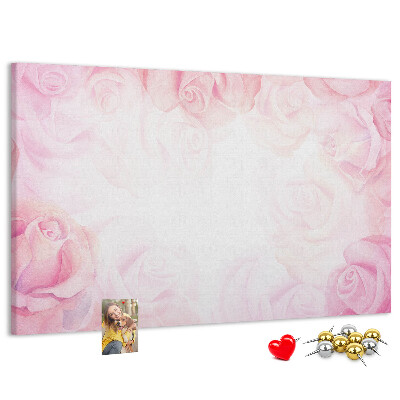 Cork memo board Roses abstraction