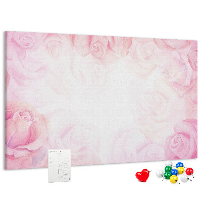 Cork memo board Roses abstraction