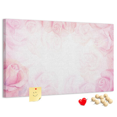 Cork memo board Roses abstraction