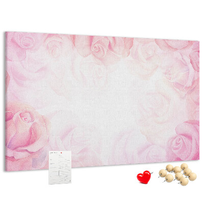 Cork memo board Roses abstraction