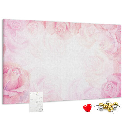 Cork memo board Roses abstraction