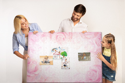 Cork memo board Roses abstraction