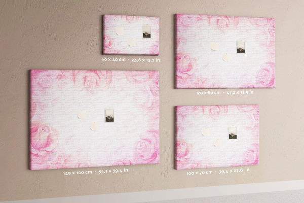 Cork memo board Roses abstraction