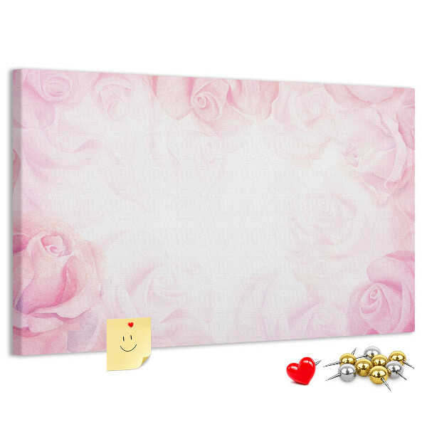 Cork memo board Roses abstraction