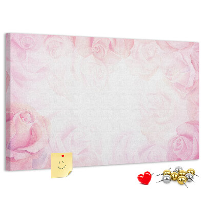 Cork memo board Roses abstraction