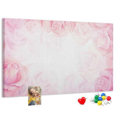 Cork memo board Roses abstraction