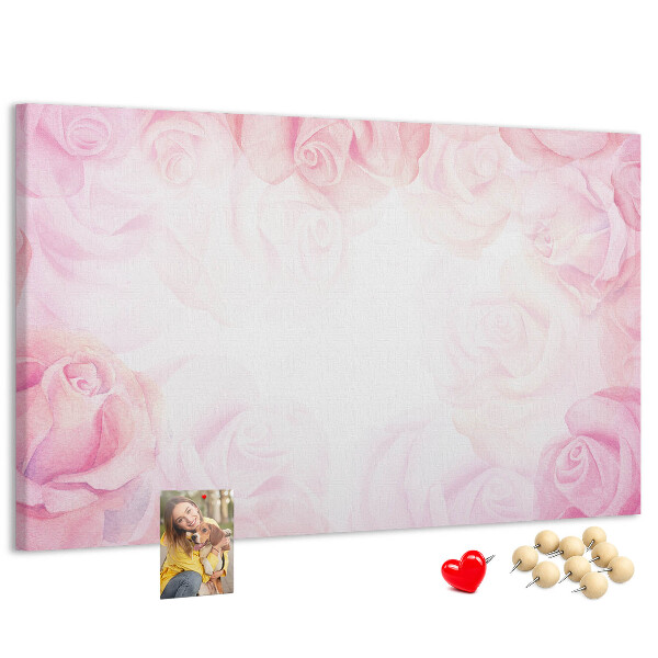 Cork memo board Roses abstraction