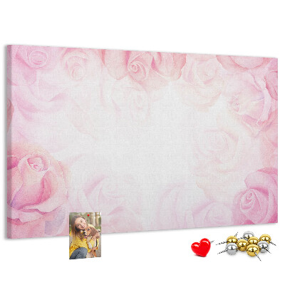 Cork memo board Roses abstraction