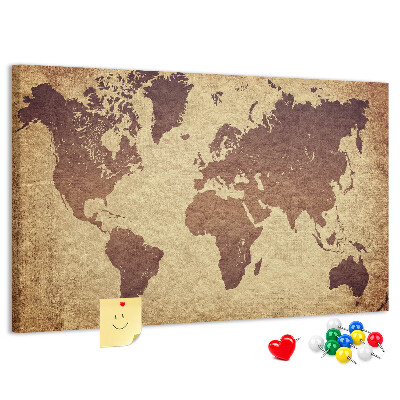 Cork board Old world map