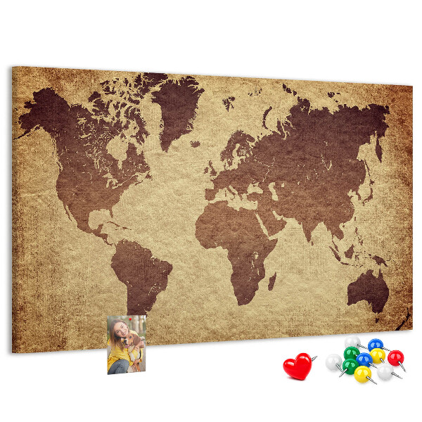 Cork board Old world map